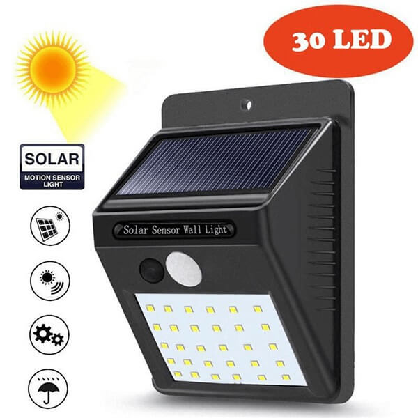 LED Motion Sensor Wall Solar Light Waterproof Security Lamp (30 LED)