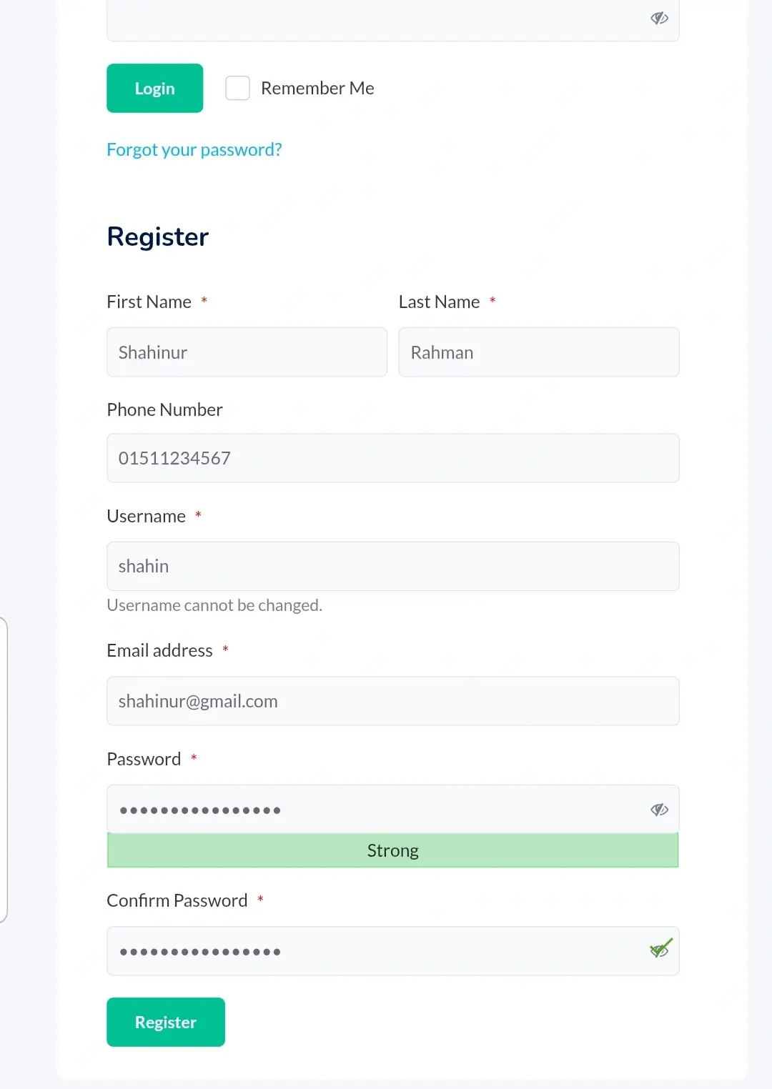 step3 Registration form