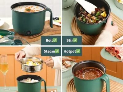 1.5L Electric Cooking Pot Stainless Steel Mini Rice Cooker