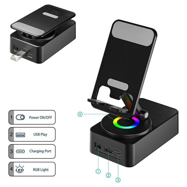 Phone Stand with Wireless Speaker