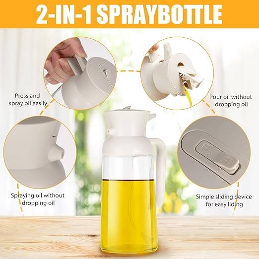 2 in 1 Oil Sprayer and Oil Dispenser Bottle 500ml
