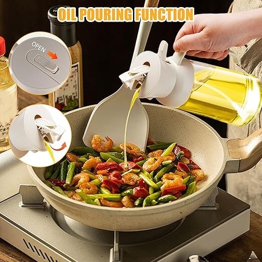 2 in 1 Oil Sprayer and Oil Dispenser Bottle 500ml