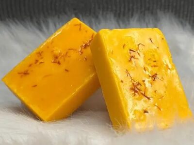 Saffron Goat Milk Handmade Soap-100gm- Regular (Unpacked/Raw/hand cut)