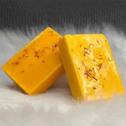 Saffron Goat Milk Handmade Soap-100gm- Regular (Unpacked/Raw/hand cut)