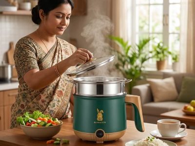 1.9L Electric Rice Cooker Small Multi Cooker Hot Pot Steamer