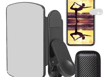 Smartphone Camera Reflection Mirror Clip – Portable Selfie & Vlog Mirror Attachment for Phone Camera 