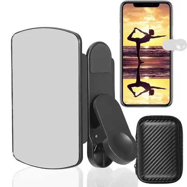 Smartphone Camera Reflection Mirror Clip – Portable Selfie & Vlog Mirror Attachment for Phone Camera 