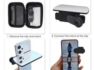 Smartphone Camera Reflection Mirror Clip – Portable Selfie & Vlog Mirror Attachment for Phone Camera 