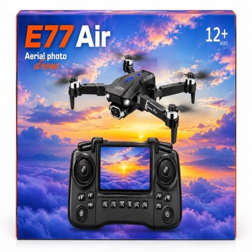 E77 Air Drone with Built-in Screen Remote Controller – Foldable Aerial Photography Drone