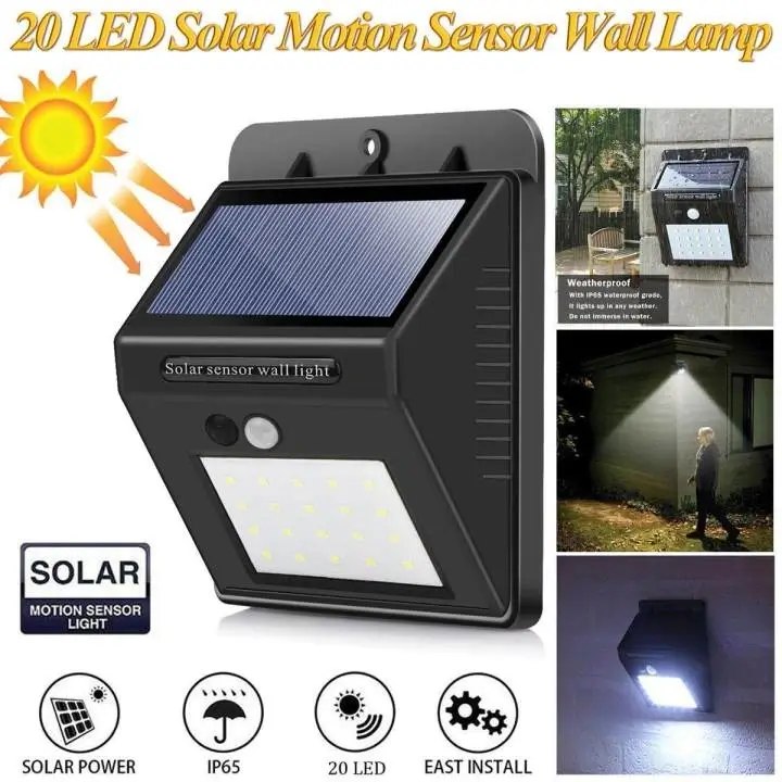 LED Motion Sensor Wall Solar Light Waterproof Security Lamp (30 LED)