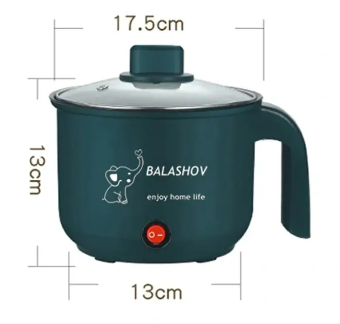 1.5L Electric Cooking Pot Stainless Steel Mini Rice Cooker