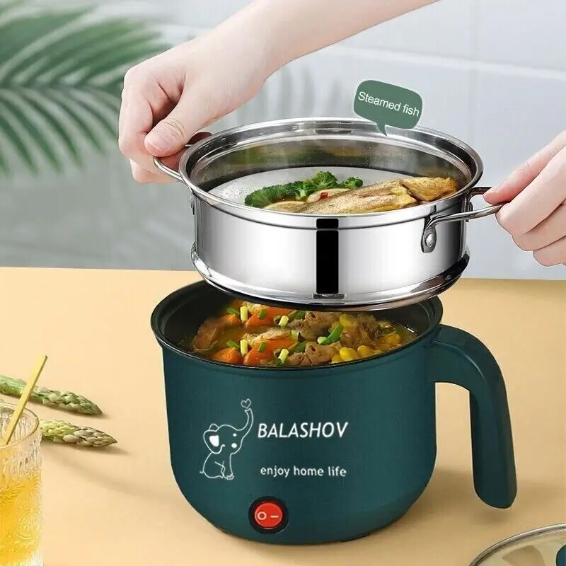 1.5L Electric Cooking Pot Stainless Steel Mini Rice Cooker