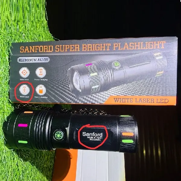 Sanford Super Bright Flashlight 30000mah